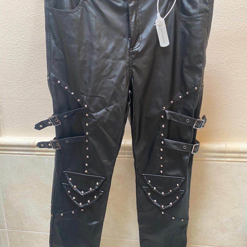 Devil Fashion studded PU Goth/Rocker pants NWT XL